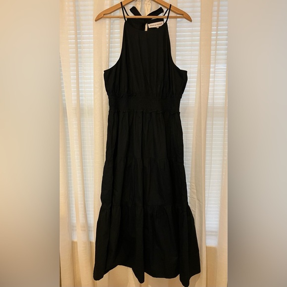 Emma & Michele Black Halter/Bow empire waist sleeveless maxi dress Sz XL - Picture 3 of 12